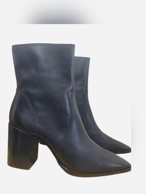 Gianni Bini Black Pointed Toe Block Heel Ankle Boots Size 8.5M